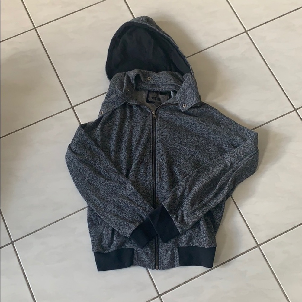 Full zip down Hoody w/ button collar